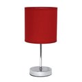 All The Rages All The Rages LT2007-RED Chrome Basic Table Lamp with Red Shade LT2007-RED
